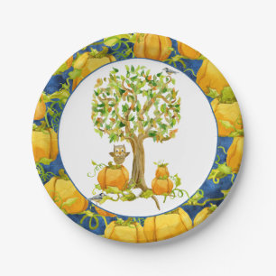 Happy Fall Harvest Halloween Party Pumpkin Patch Paper Plates