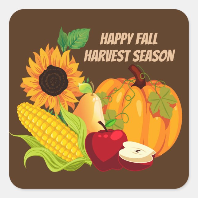 Happy Fall Harvest Season sticker (Front)