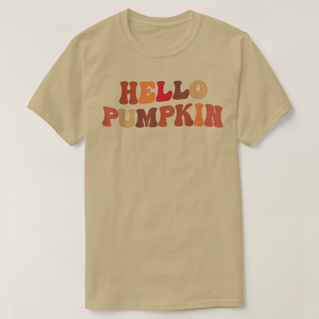 Happy Fall Hello Pumpkin Retro Fall Autumn Vibes  T-Shirt (Design Front)