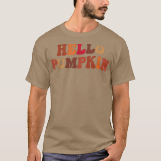 Happy Fall Hello Pumpkin Retro Fall Autumn Vibes T-Shirt