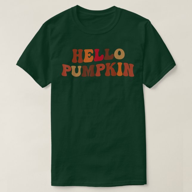 Happy Fall Hello Pumpkin Retro Fall Autumn Vibes  T-Shirt (Design Front)