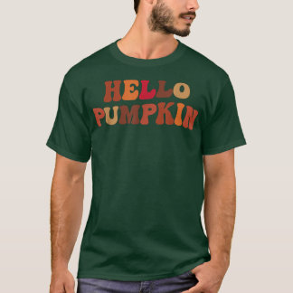 Happy Fall Hello Pumpkin Retro Fall Autumn Vibes T-Shirt