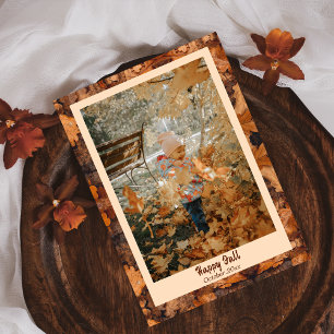 Happy Fall Leaves Photo Holiday Card