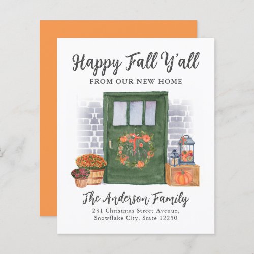 Happy Fall New Home Door Pumpkin Holiday Moving An