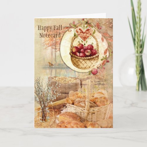 Happy Fall Notecard with Fall Scene and Colors