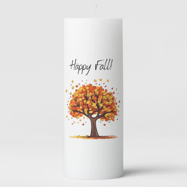 Happy Fall! Pillar Candle (Front)