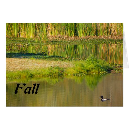 Happy Fall Pond with Duck