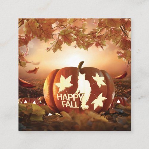 Happy Fall Pumpkin Cat  Enclosure Card