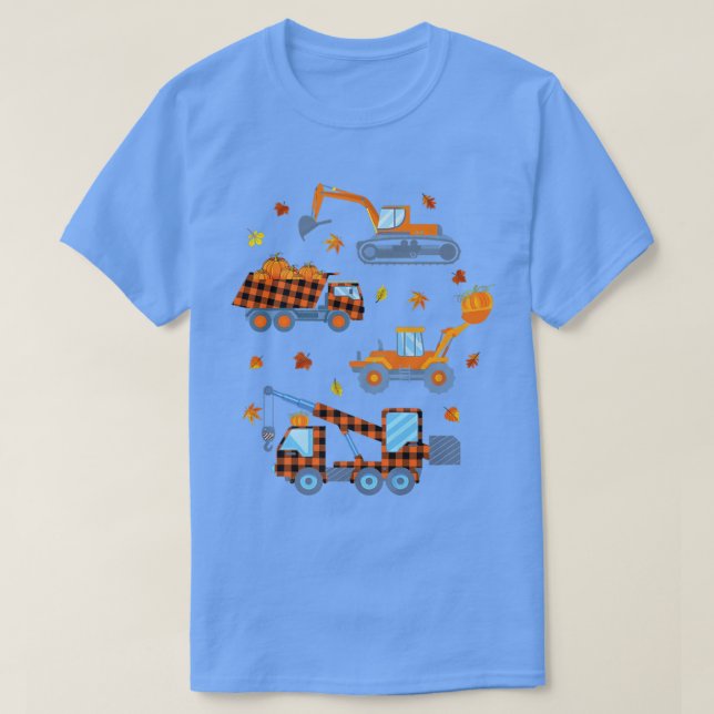 Happy Fall Pumpkin Crane Truck Construction Toddle T-Shirt (Design Front)