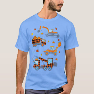 Happy Fall Pumpkin Crane Truck Construction Toddle T-Shirt