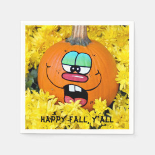 Happy Fall Pumpkin Face Napkins