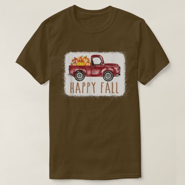 Happy Fall Pumpkin Love Truck Autumn Fall Thanksgi T-Shirt (Design Front)