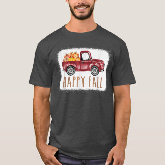 Happy Fall Pumpkin Love Truck Autumn Fall Thanksgi T-Shirt