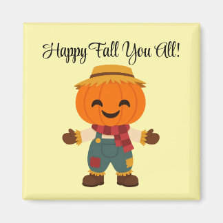 Happy Fall Pumpkin Scarecrow Magnet