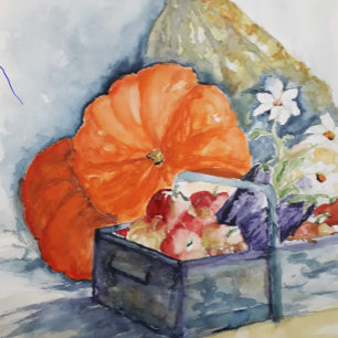 Happy fall pumpkins kitchen towel