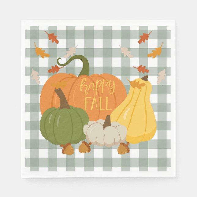   Happy Fall Pumpkins Napkins (Front)