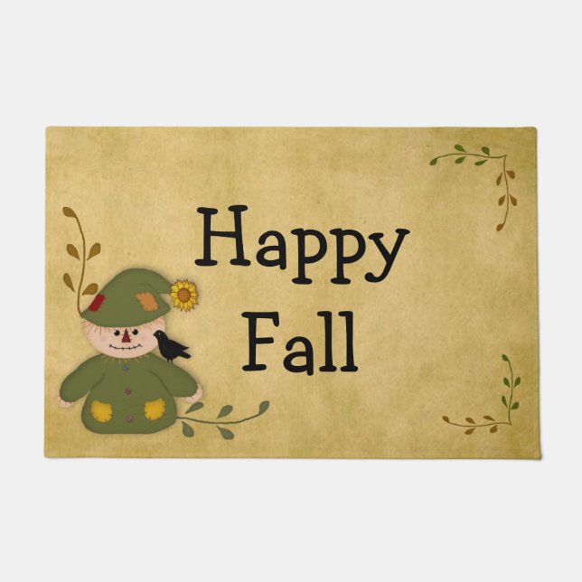 Happy Fall Scarecrow  Doormat (Front)