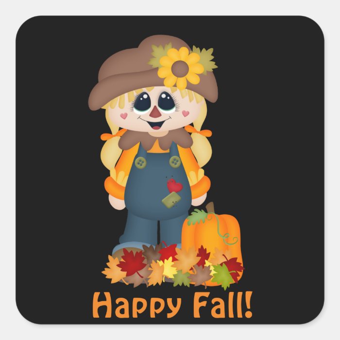 Happy Fall scarecrow Seasonal sticker | Zazzle