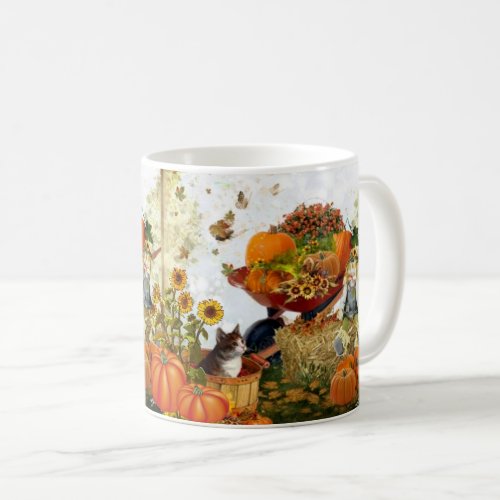 Happy Fall Season Cat Lovers Coffee Mug