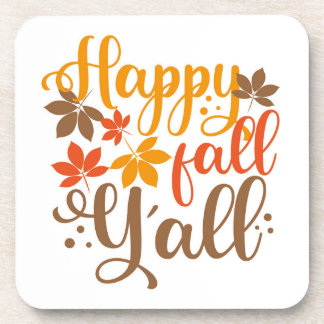Happy Fall to Y'all Beverage Coaster