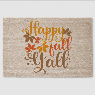Happy Fall to Y'all Fiber Doormat