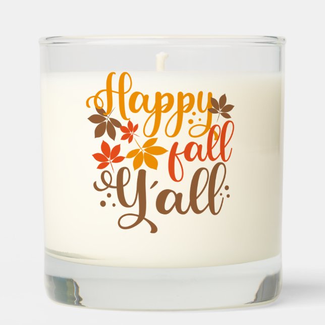 Happy Fall to Y'all Scented Candle (Front)