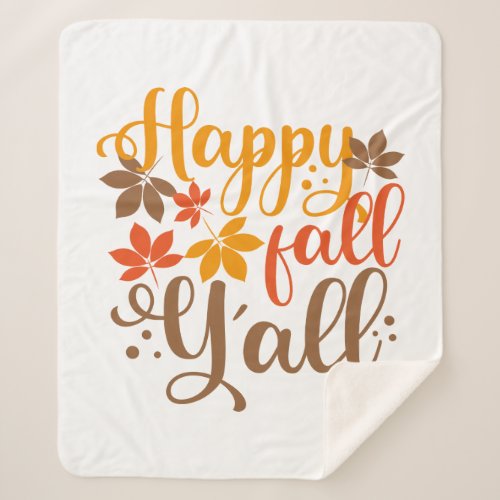 Happy Fall to Yall Sherpa Blanket