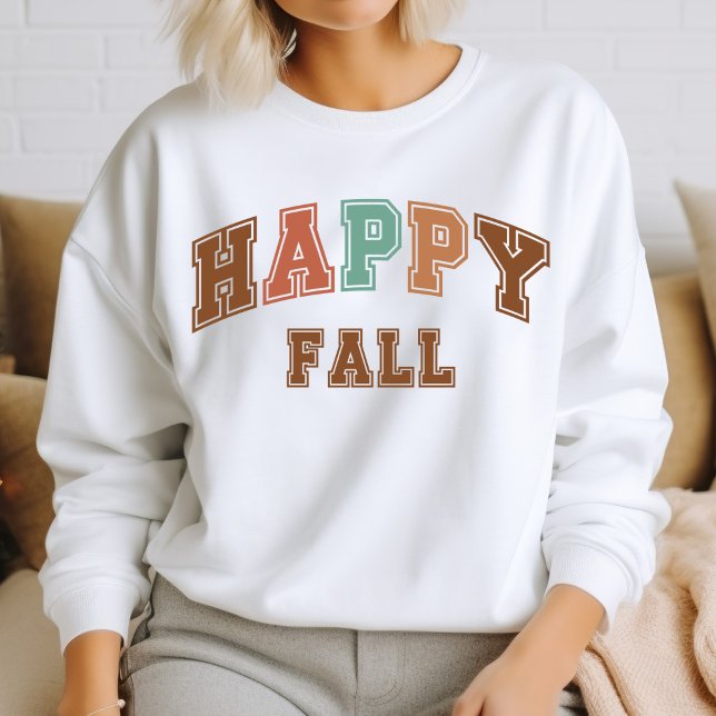 Happy Fall Trendy Autumn Varsity Sweatshirt (Creator Uploaded)