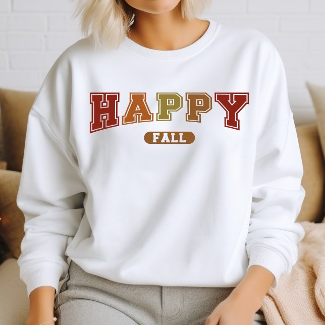 Happy Fall Trendy Autumn Varsity Sweatshirt (Creator Uploaded)