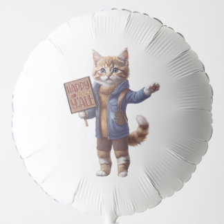 Happy Fall Y’all Autumn Kitten Balloon