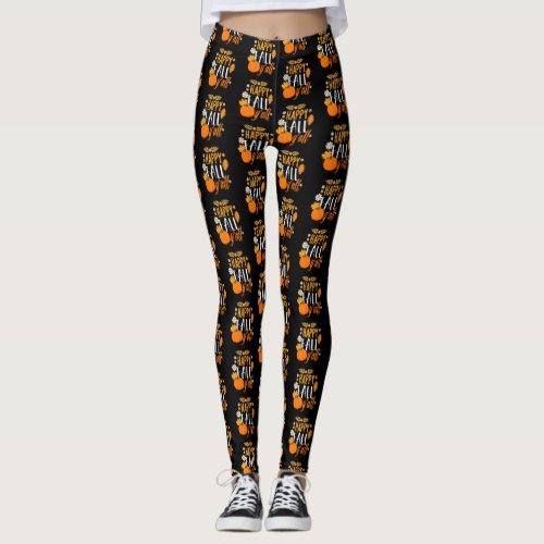 Happy Fall Y All Autumn Thanksgiving Holiday Leggings