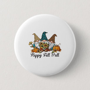 Happy Fall Y all Gnome Leopard Pumpkin Shirt Button