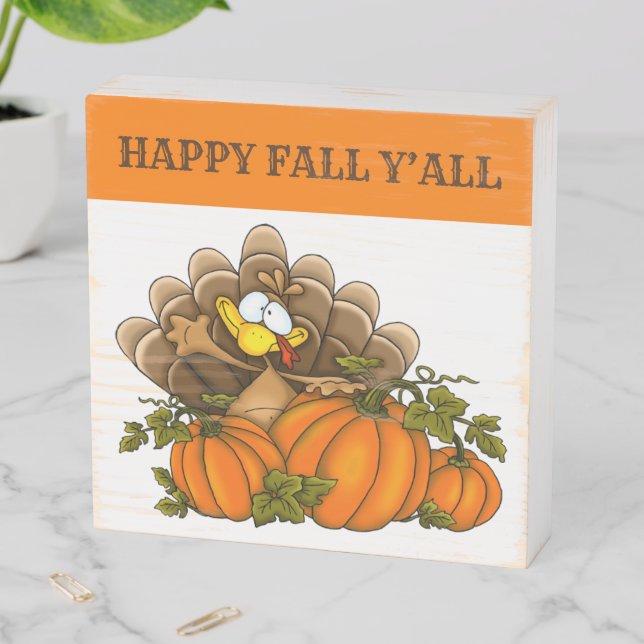 Happy Fall Y’All Wood Box Sign (In Situ Horizontal)