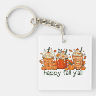 Happy Fall Y'all, Autumn and Pumpkin Spice Keychain