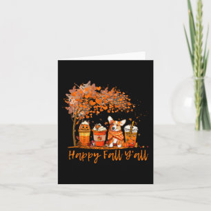 Happy Fall Y'all Autumn Corgi Halloween Pumpkin Sp Card