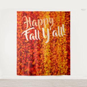 Happy Fall Y'all Autumn Fall Leaves Party Backdrop