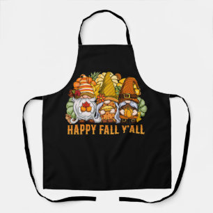 Happy Fall Y'all Autumn Gnomes Pumpkin Spice Fall Apron