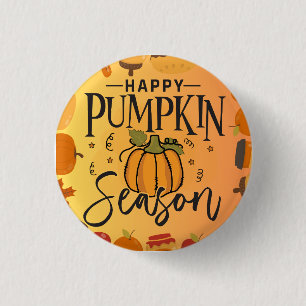 Happy fall ya'll autumn harvest Thanksgiving love Button