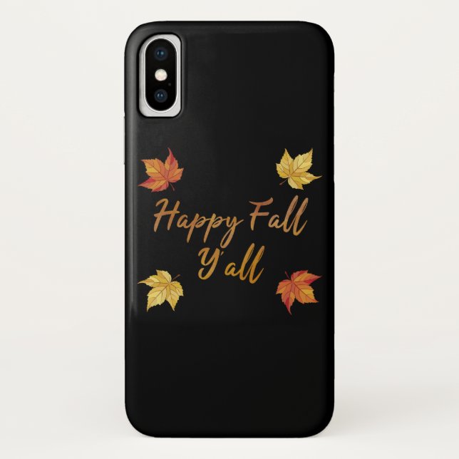 Happy Fall Y'all Autumn Maple Leaf Case-Mate iPhone Case (Back)