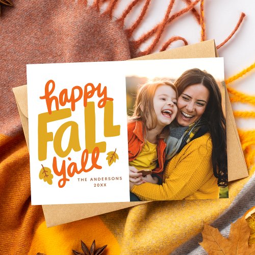 Happy Fall Yall Autumn Photo Card