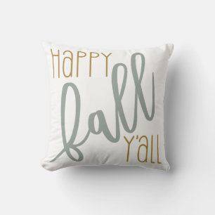 Happy Fall Yall Autumn Trendy Modern Quote Throw Pillow