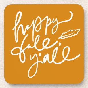 Happy Fall Y'all Beverage Coaster