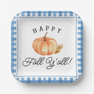 Happy Fall Y'all Boho Autumn Fall Foliage Paper Plates