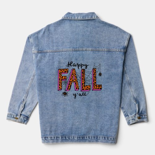 Happy Fall YAll Boy Girl Party  Scary Horror  Denim Jacket