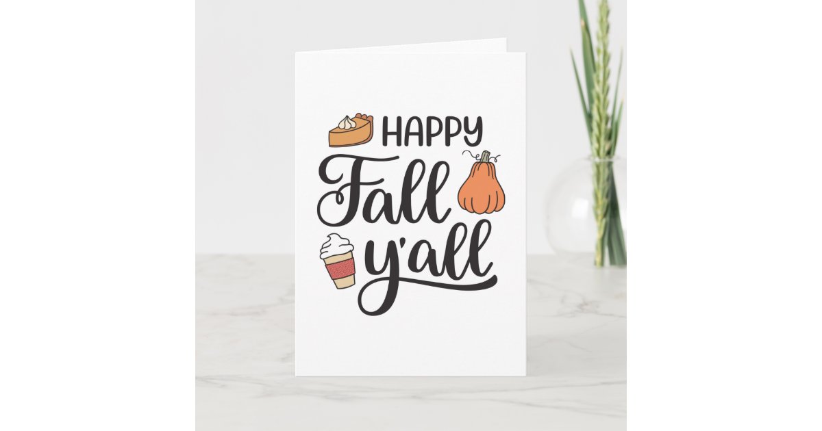 Happy Fall Y'all Card | Zazzle