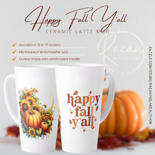 Happy Fall Y'all Ceramic Latte Mug