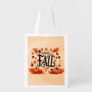 Happy Fall Y'all classic Grocery Bag
