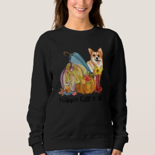 Happy Fall Y'all Corgi Dog Mom Pumpkin Fall Thanks Sweatshirt