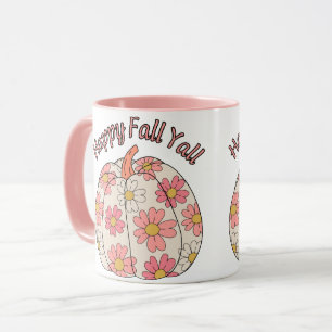 Happy Fall Y'all: Cozy Autumn Pumpkin and Leaves Mug