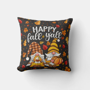 Happy Fall Yall Cute Gnome Pair Throw Pillow